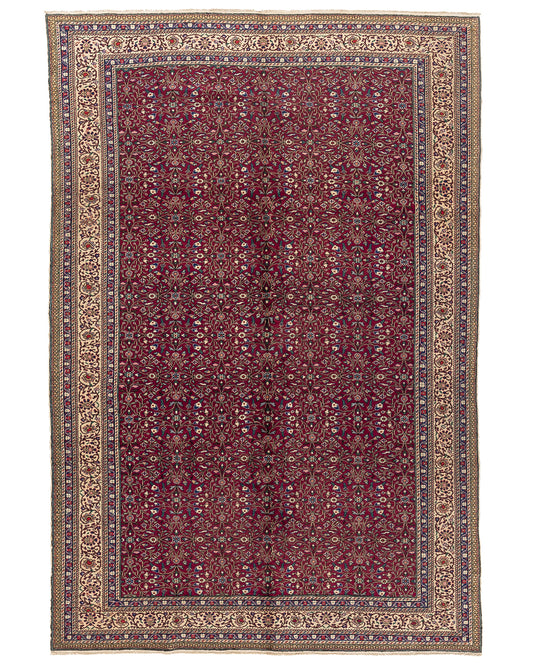 Oriental Rug Anatolian Handmade Wool On Cotton 197 X 289 Cm - 6' 6'' X 9' 6'' Fuchsia C020 ER12