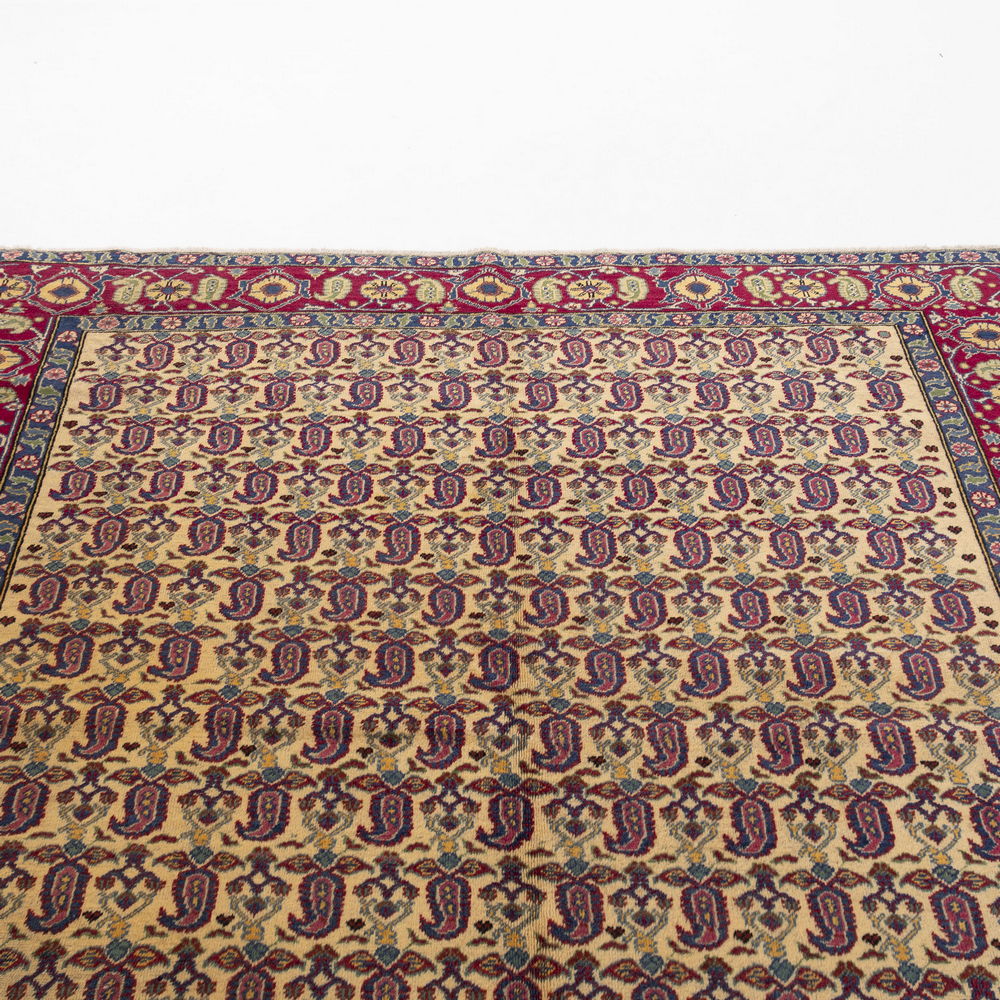 Oriental Rug Anatolian Handmade Wool On Cotton 198 X 290 Cm - 6' 6'' X 9' 7'' Burgundy C021 ER23