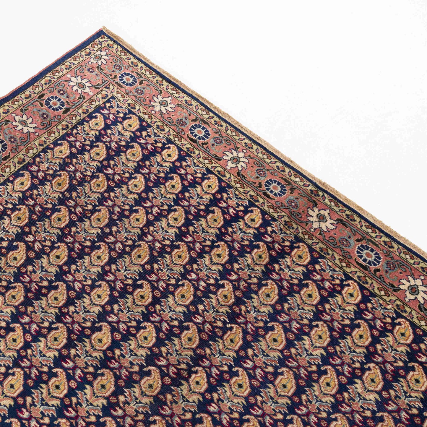 Oriental Rug Anatolian Handmade Wool On Cotton 198 X 290 Cm - 6' 6'' X 9' 7'' Navy Blue C012 ER23