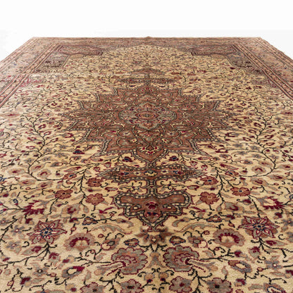 Oriental Rug Anatolian Handmade Wool On Cotton 200 X 284 Cm - 6' 7'' X 9' 4'' Brown C005 ER12