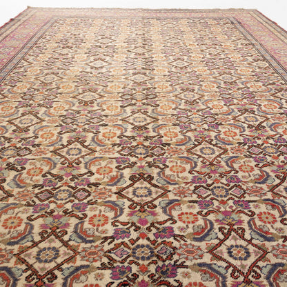 Oriental Rug Anatolian Handmade Wool On Cotton 200 X 297 Cm - 6' 7'' X 9' 9'' Sand C007 ER23