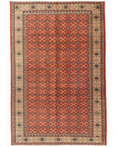 Oriental Rug Anatolian Handmade Wool On Cotton 202 X 289 Cm - 6' 8'' X 9' 6'' Orange C004 ER23