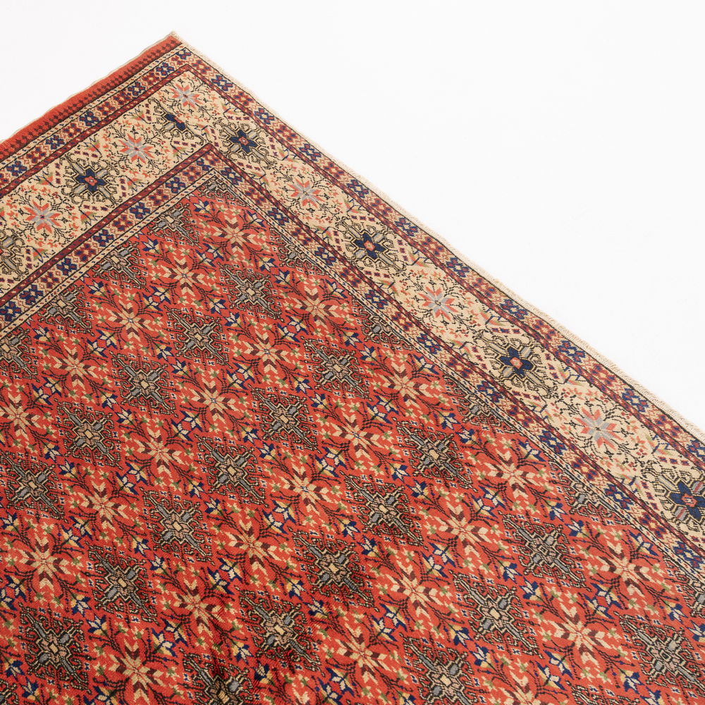 Oriental Rug Anatolian Handmade Wool On Cotton 202 X 289 Cm - 6' 8'' X 9' 6'' Orange C004 ER23