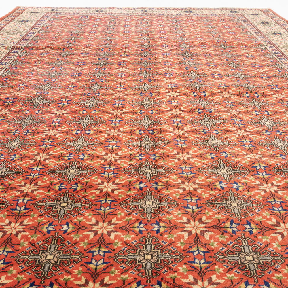 Oriental Rug Anatolian Handmade Wool On Cotton 202 X 289 Cm - 6' 8'' X 9' 6'' Orange C004 ER23