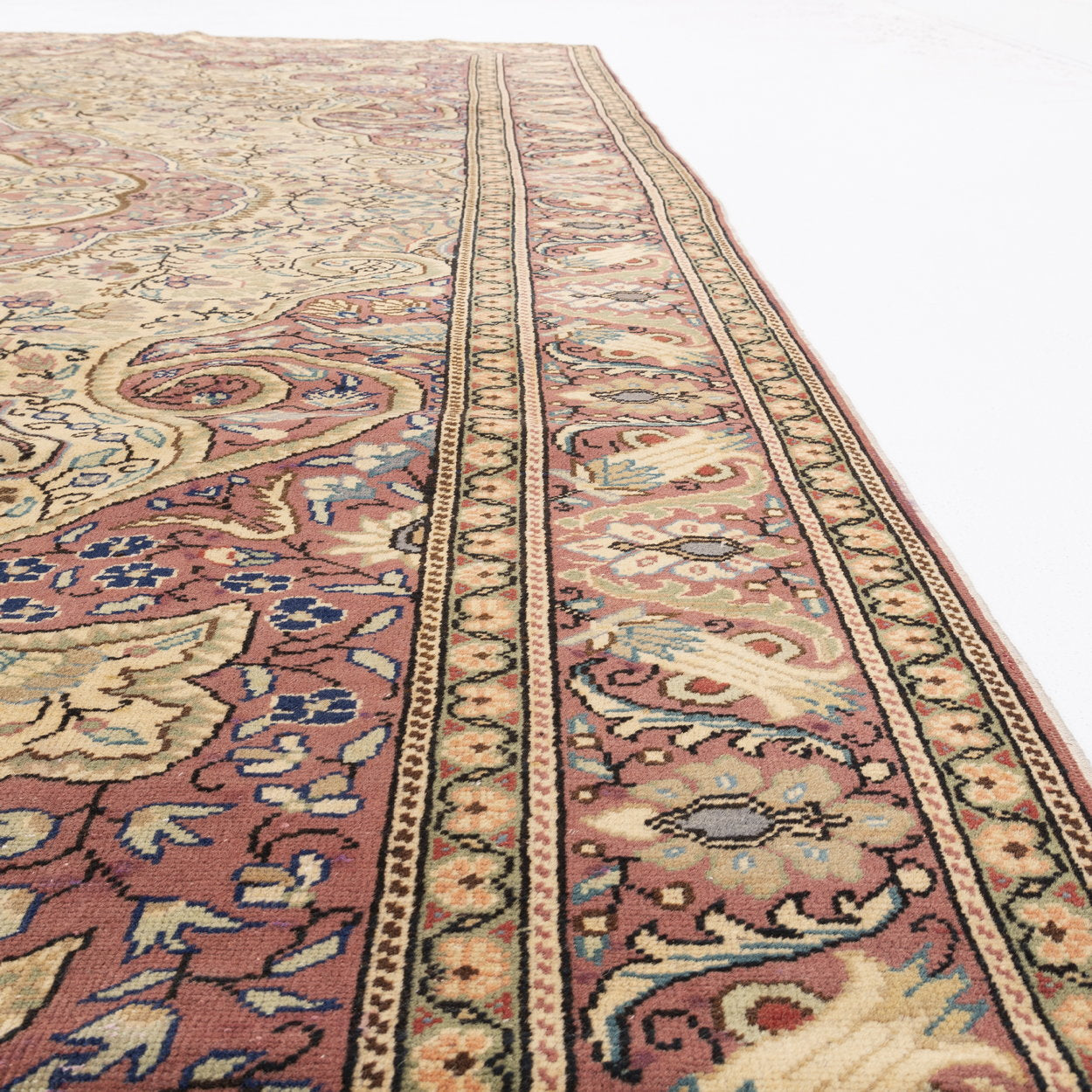 Oriental Rug Anatolian Handmade Wool On Cotton 202 X 296 Cm - 6' 8'' X 9' 9'' Sand C007 ER23