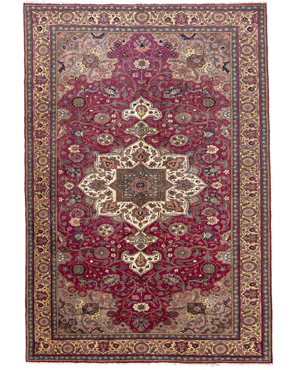 Oriental Rug Anatolian Handmade Wool On Cotton 202 X 298 Cm - 6' 8'' X 9' 10'' Red C014 ER23