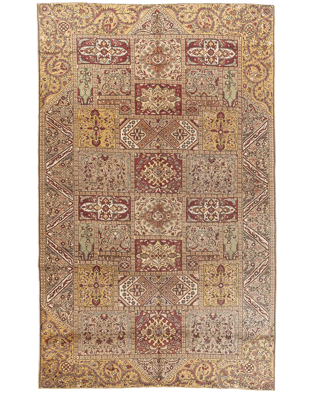 Oriental Rug Anatolian Handmade Wool On Cotton 202 X 320 Cm - 6' 8'' X 10' 6'' Yellow C006 ER23