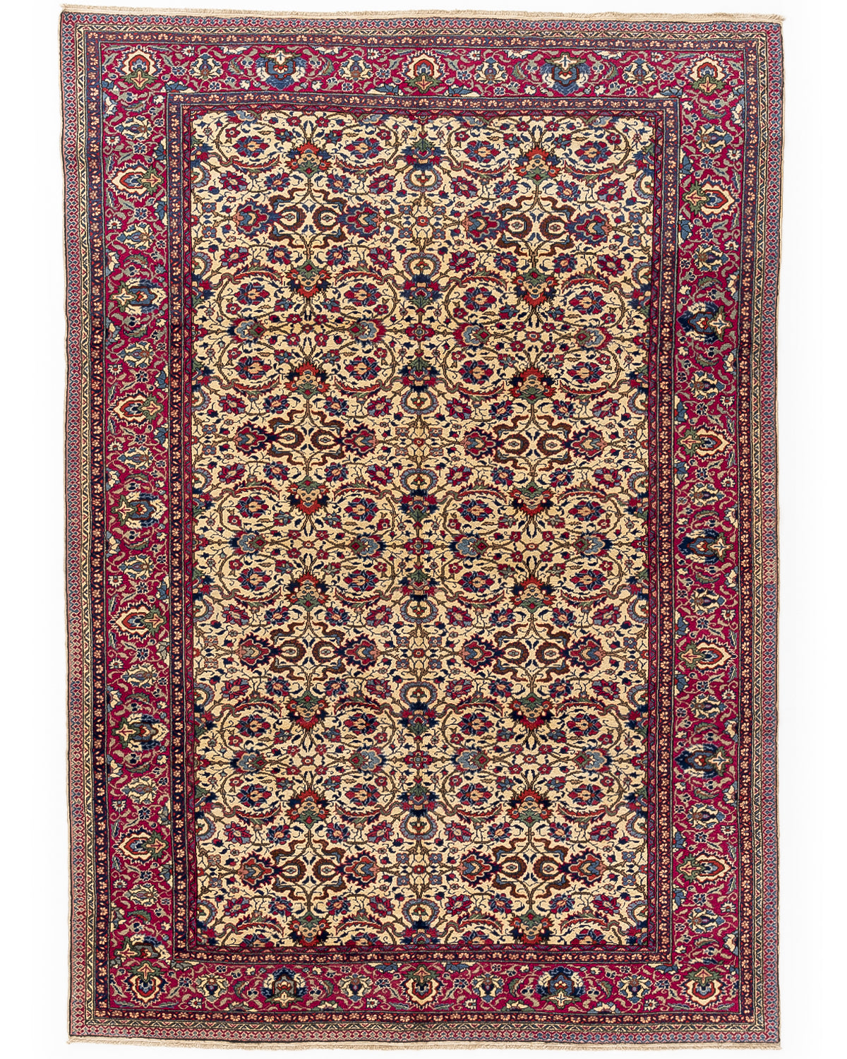 Oriental Rug Anatolian Handmade Wool On Cotton 203 X 288 Cm - 6' 8'' X 9' 6'' Red C014 ER23