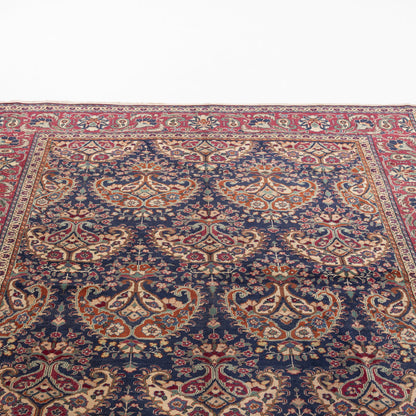 Oriental Rug Anatolian Handmade Wool On Cotton 204 X 293 Cm - 6' 9'' X 9' 8'' Navy Blue C012 ER23