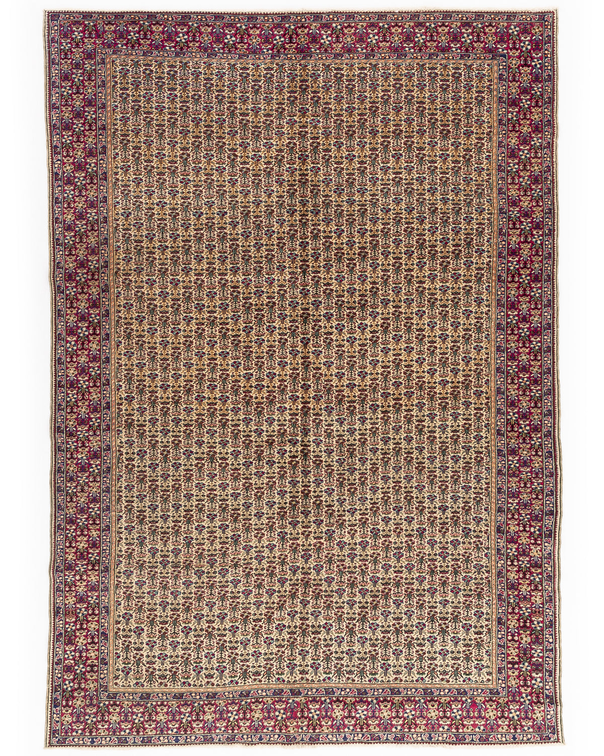 Oriental Rug Anatolian Handmade Wool On Cotton 207 X 285 Cm - 6' 10'' X 9' 5'' Sand C007 ER23