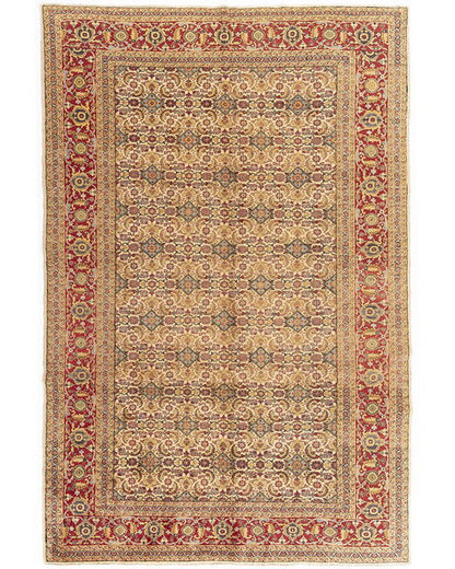 Oriental Rug Anatolian Handmade Wool On Cotton 220 X 322 Cm - 7' 3'' X 10' 7'' Sand C015 ER23