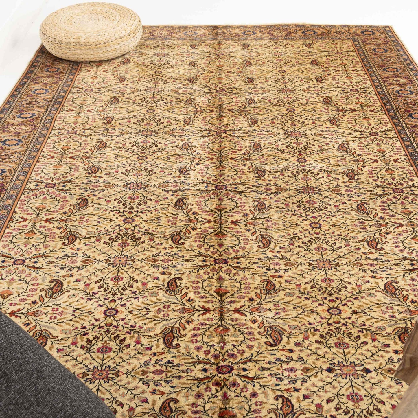 Oriental Rug Anatolian Handmade Wool On Cotton 225 X 330 Cm - 7' 5'' X 10' 10'' Stone C009 ER23