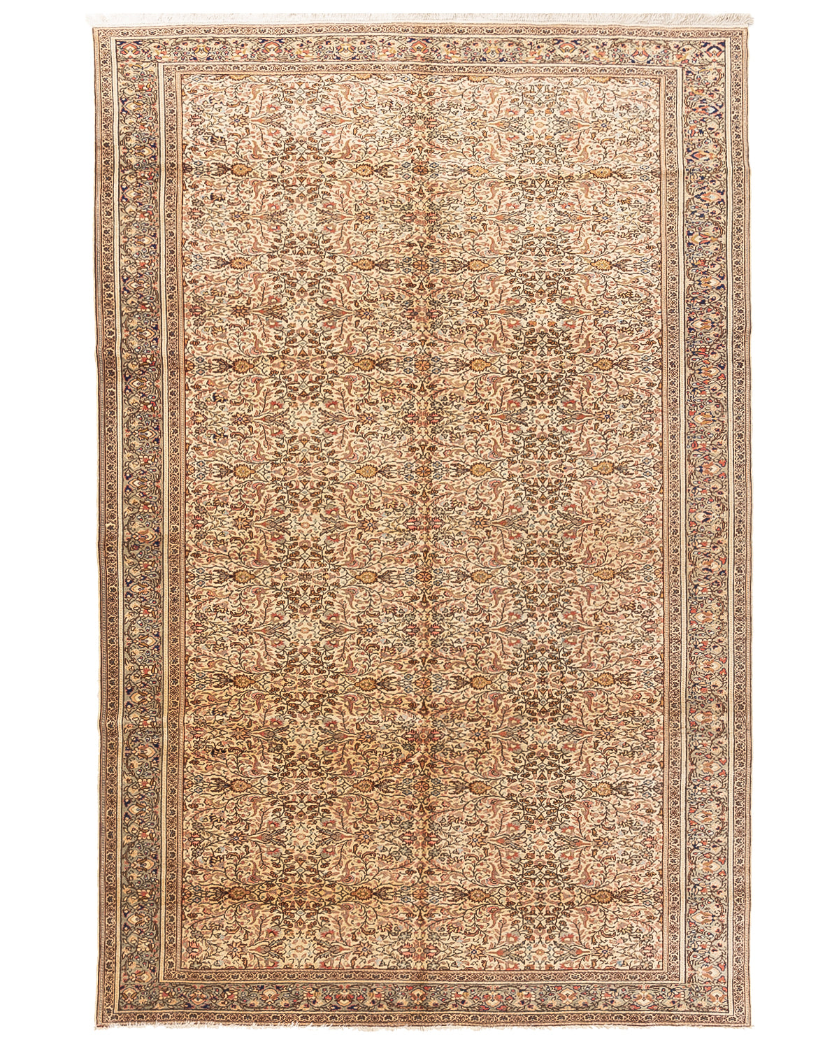 Oriental Rug Anatolian Handmade Wool On Cotton 247 X 368 Cm - 8' 2'' X 12' 1'' Sand C007 ER34