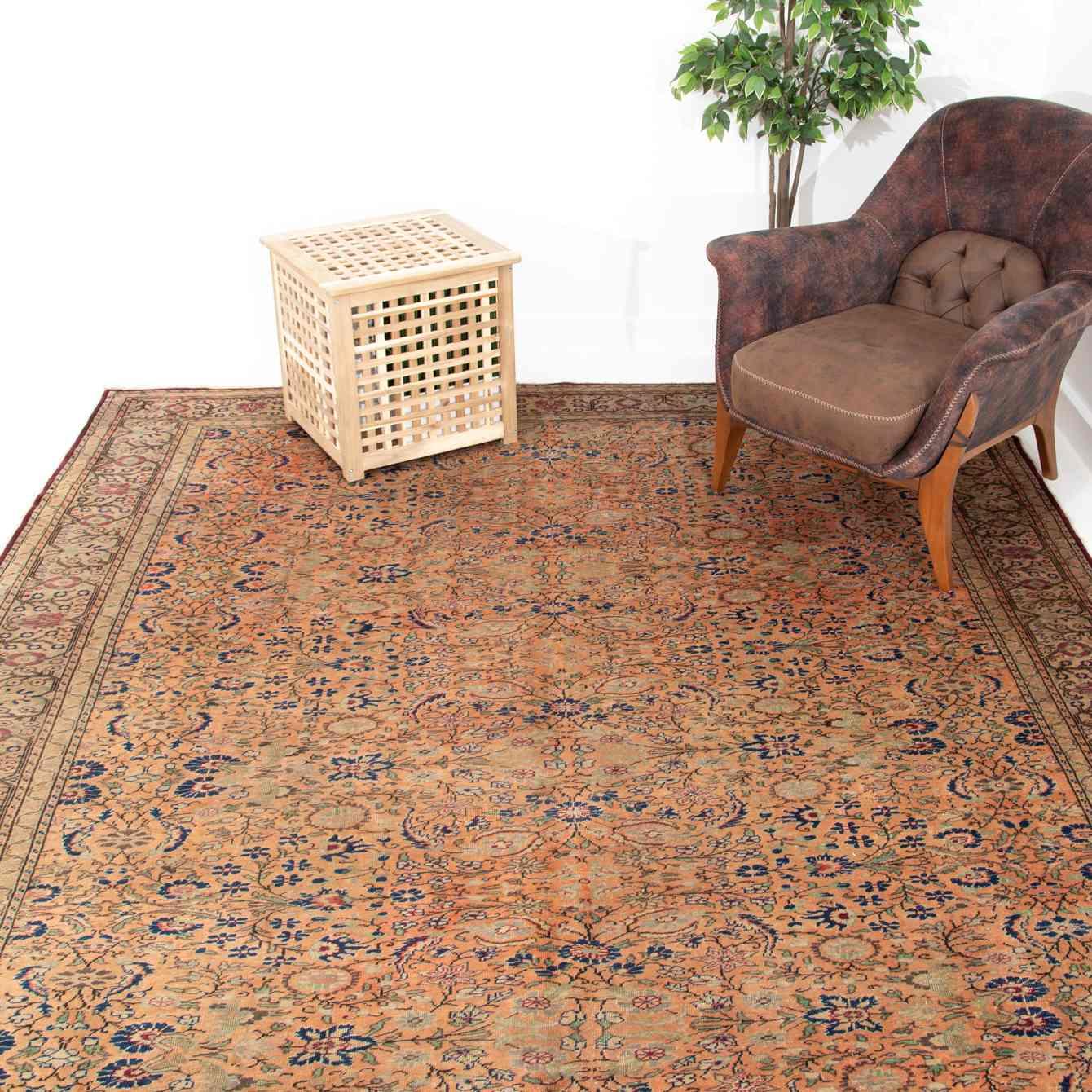 Oriental Rug Anatolian Handmade Wool On Cotton 250 X 360 Cm - 8' 3'' X 11' 10'' Orange C011 ER34