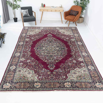 Oriental Rug Anatolian Handmade Wool On Cotton 270 X 410 Cm - 8' 11'' X 13' 6'' Burgundy C021 ER34