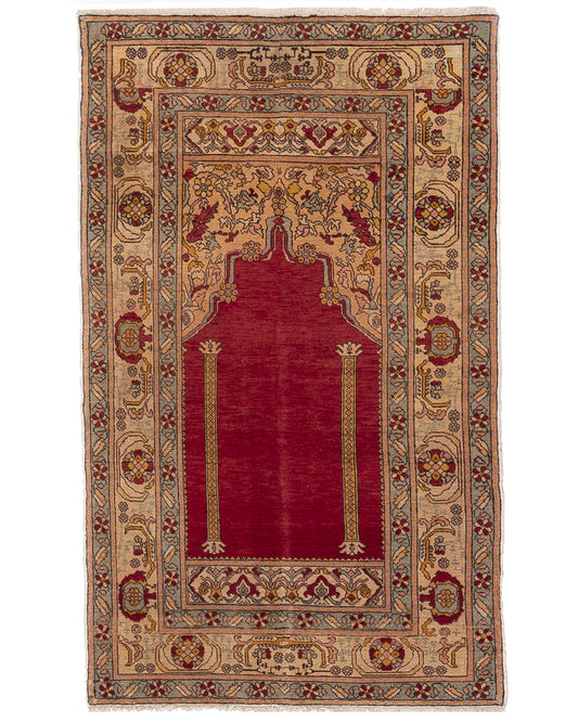 Oriental Rug Anatolian Handmade Wool On Cotton 98 X 160 Cm - 3' 3'' X 5' 3'' Red C014 ER01