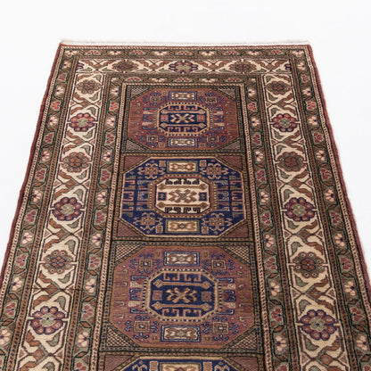 Oriental Rug Anatolian Handmade Wool On Cotton 98 X 194 Cm - 3' 3'' X 6' 5'' Brown C005 ER01