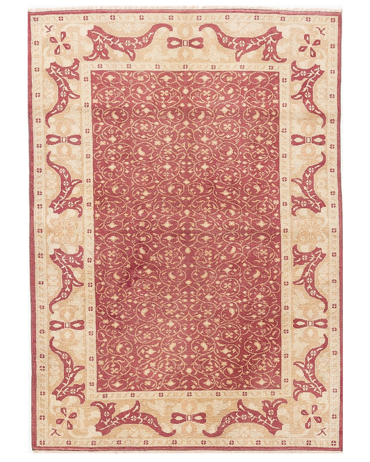 Oriental Rug Anatolian Handmade Wool On Wool 100 X 139 Cm - 3' 4'' X 4' 7'' Red C014 ER01