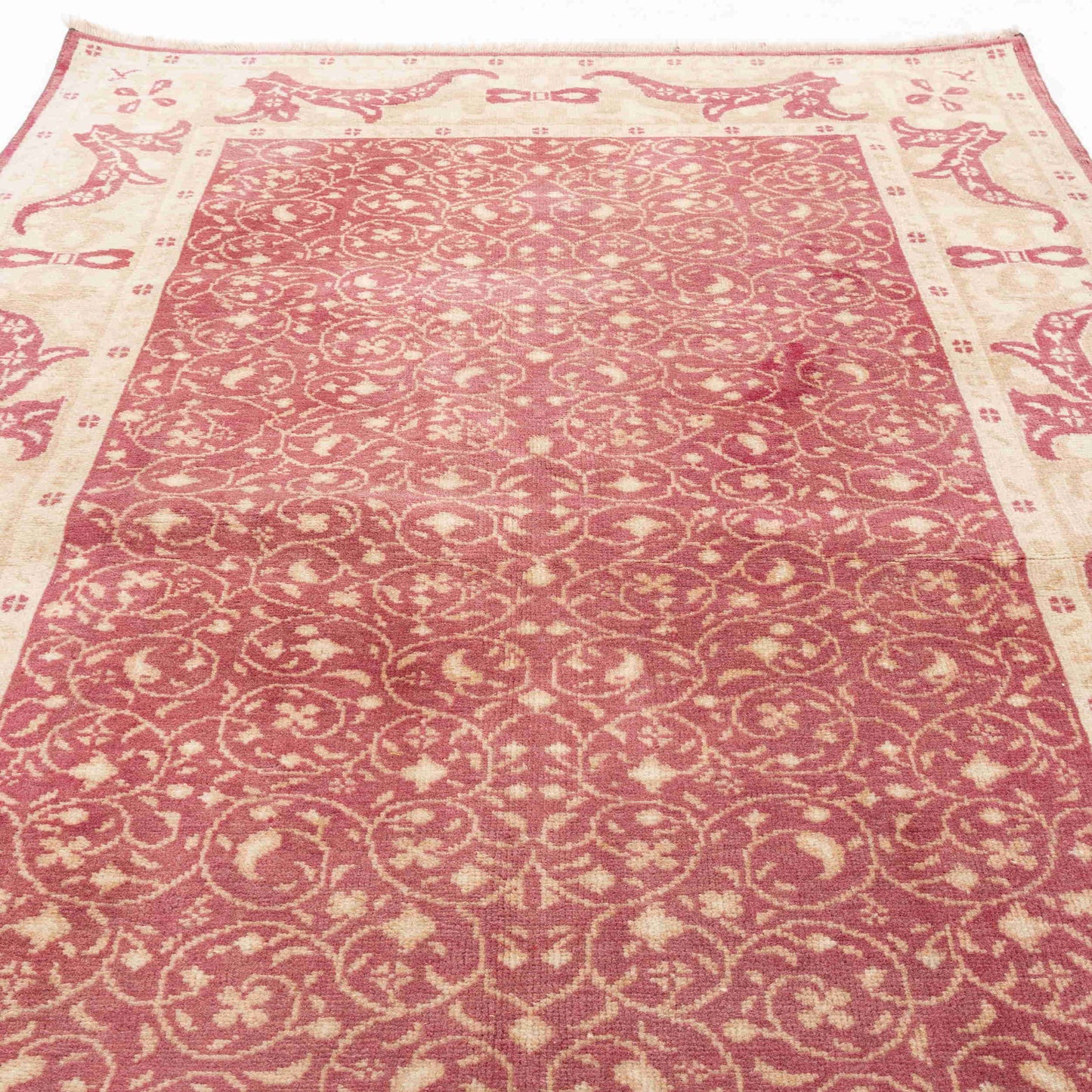 Oriental Rug Anatolian Handmade Wool On Wool 100 X 139 Cm - 3' 4'' X 4' 7'' Red C014 ER01