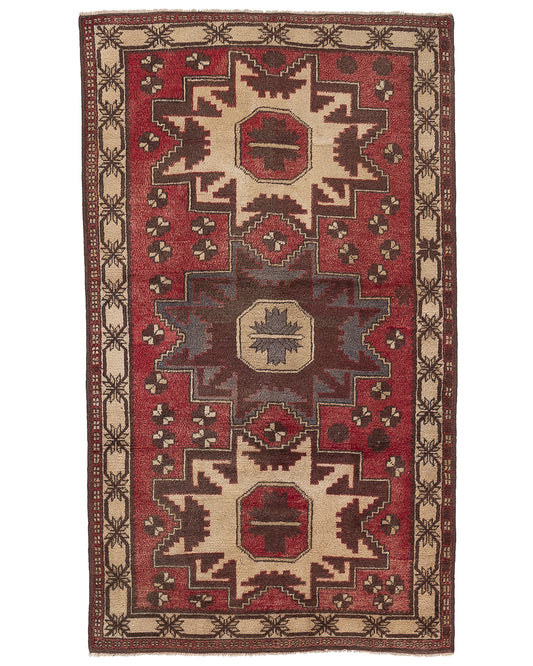 Oriental Rug Anatolian Handmade Wool On Wool 100 X 171 Cm - 3' 4'' X 5' 8'' Red C014 ER01