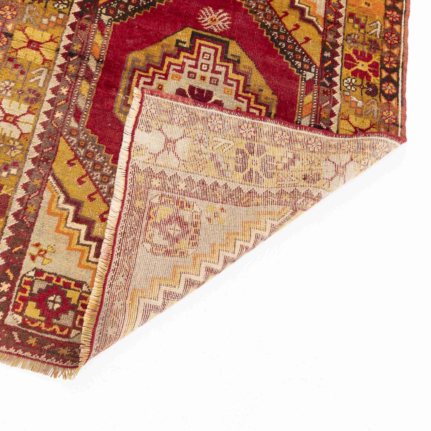 Oriental Rug Anatolian Handmade Wool On Wool 102 X 141 Cm - 3' 5'' X 4' 8'' Orange C011 ER01