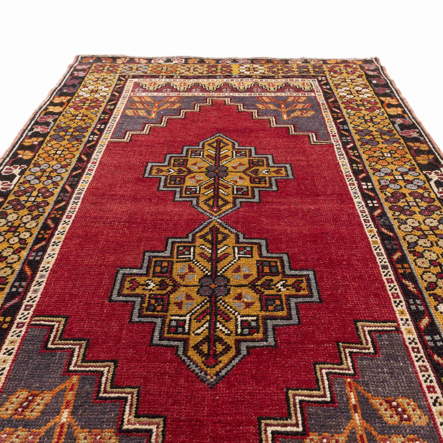 Oriental Rug Anatolian Handmade Wool On Wool 102 X 166 Cm - 3' 5'' X 5' 6'' Red C014 ER01