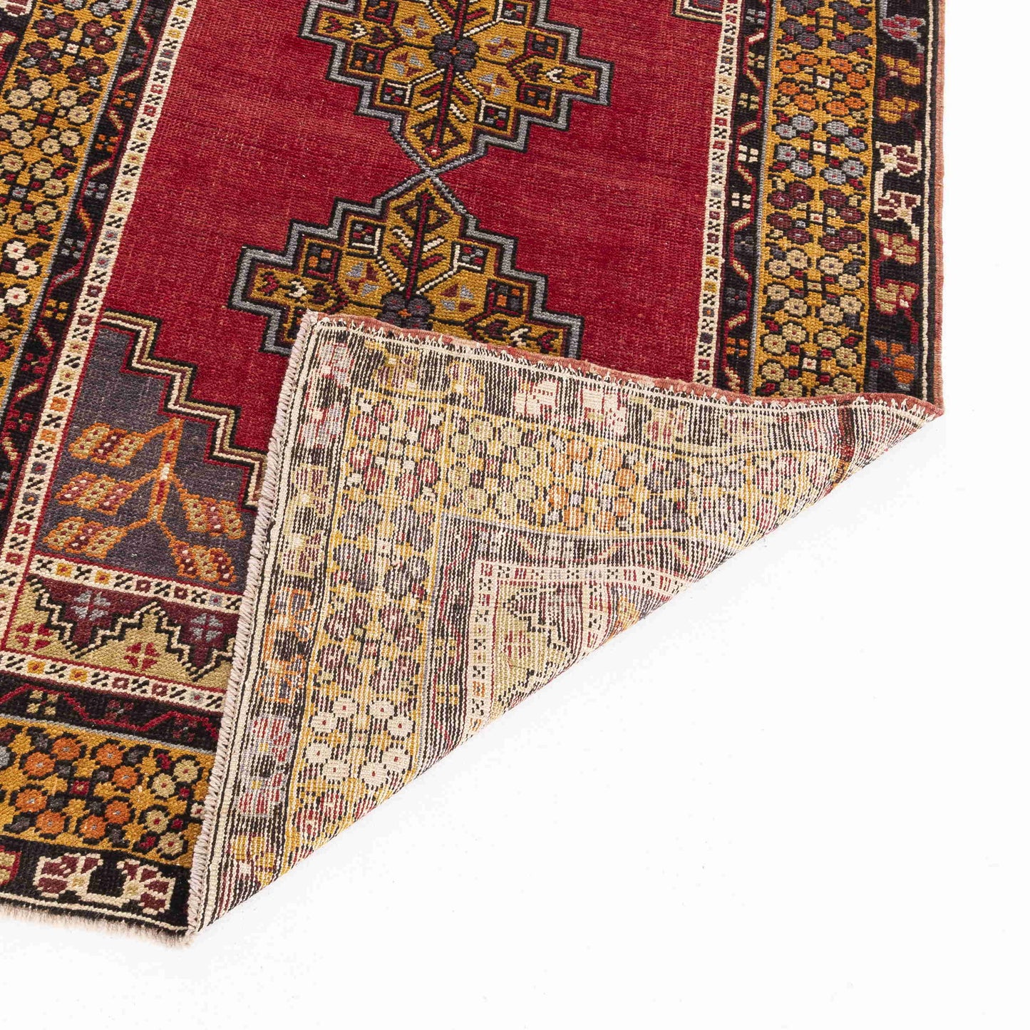 Oriental Rug Anatolian Handmade Wool On Wool 102 X 166 Cm - 3' 5'' X 5' 6'' Red C014 ER01