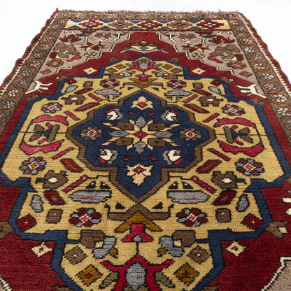 Oriental Rug Anatolian Handmade Wool On Wool 103 X 201 Cm - 3' 5'' X 6' 8'' Red C014 ER01