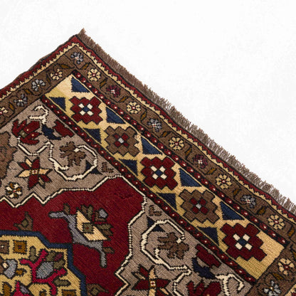 Oriental Rug Anatolian Handmade Wool On Wool 103 X 201 Cm - 3' 5'' X 6' 8'' Red C014 ER01