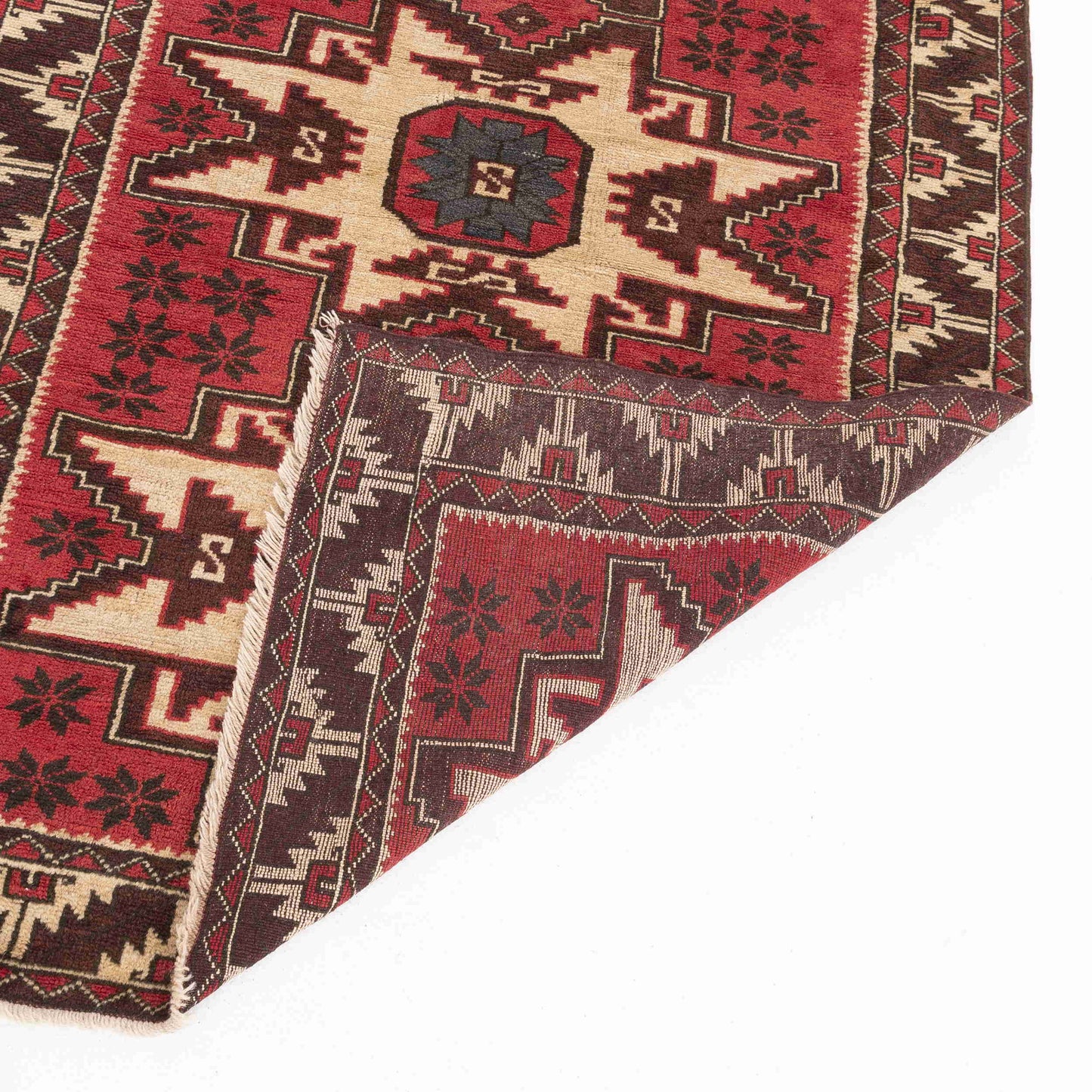 Oriental Rug Anatolian Handmade Wool On Wool 104 X 166 Cm - 3' 5'' X 5' 6'' Red C014 ER01