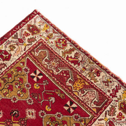 Oriental Rug Anatolian Handmade Wool On Wool 104 X 168 Cm - 3' 5'' X 5' 7'' Red C014 ER01