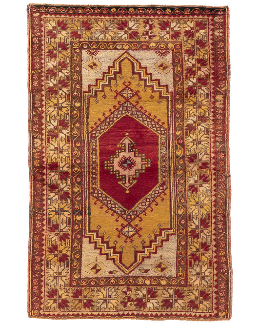 Oriental Rug Anatolian Handmade Wool On Wool 107 X 168 Cm - 3' 7'' X 5' 7'' Orange C011 ER01