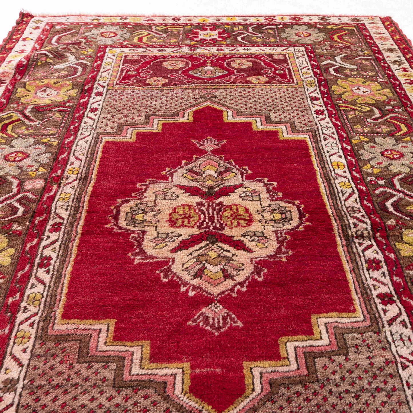 Oriental Rug Anatolian Handmade Wool On Wool 108 X 160 Cm - 3' 7'' X 5' 3'' Red C014 ER01