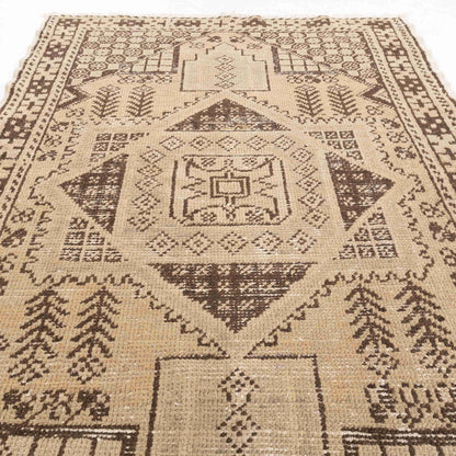 Oriental Rug Anatolian Handmade Wool On Wool 110 X 175 Cm - 3' 8'' X 5' 9'' Sand C007 ER01