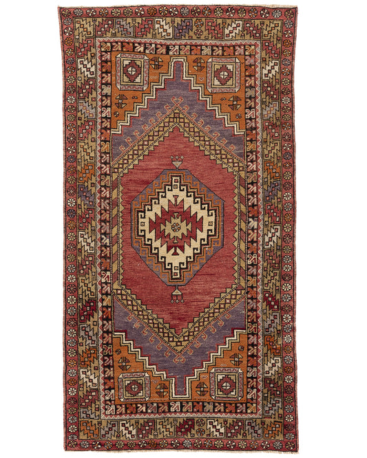 Oriental Rug Anatolian Handmade Wool On Wool 110 X 206 Cm - 3' 8'' X 6' 10'' Red C014 ER01