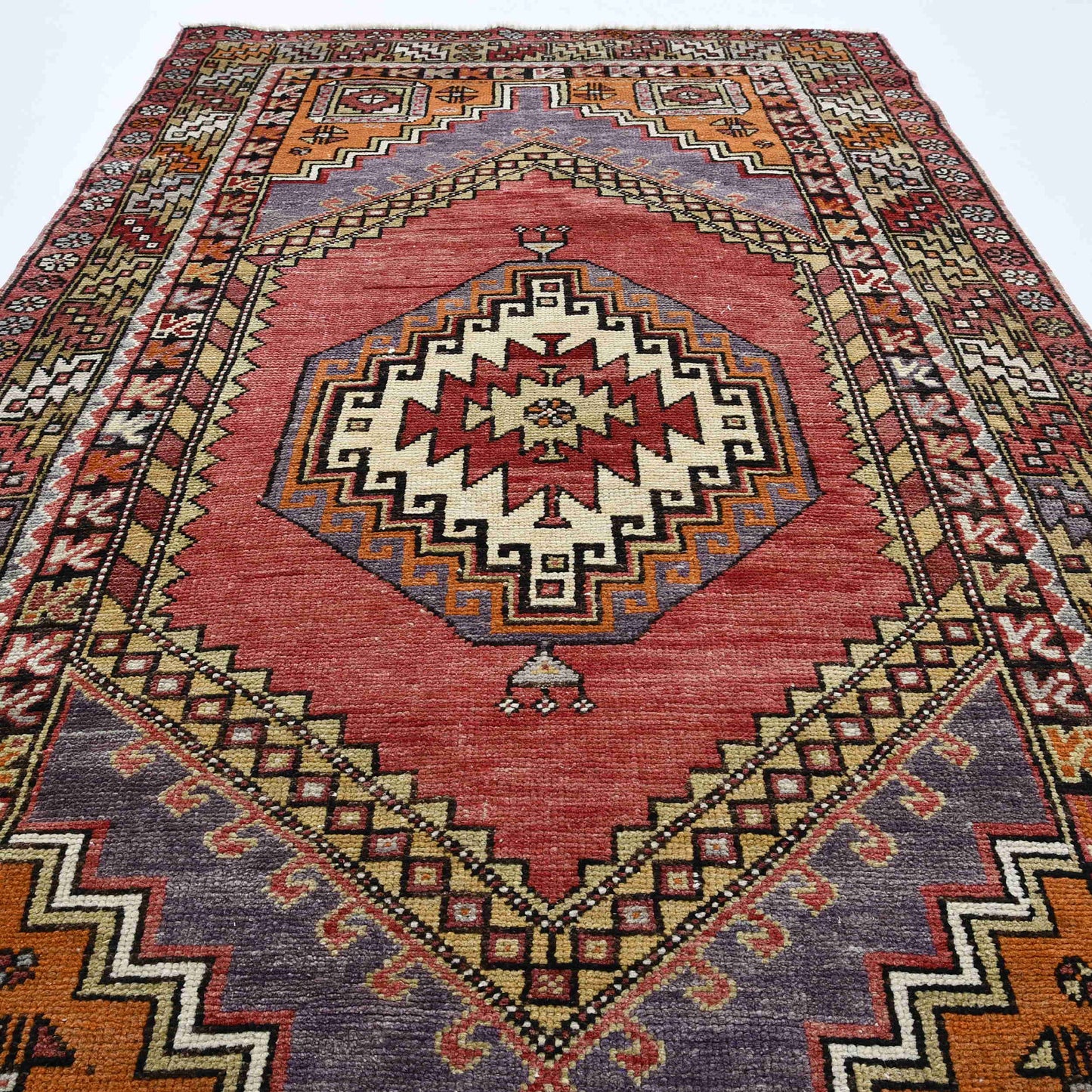 Oriental Rug Anatolian Handmade Wool On Wool 110 X 206 Cm - 3' 8'' X 6' 10'' Red C014 ER01