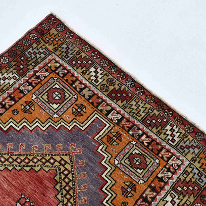 Oriental Rug Anatolian Handmade Wool On Wool 110 X 206 Cm - 3' 8'' X 6' 10'' Red C014 ER01