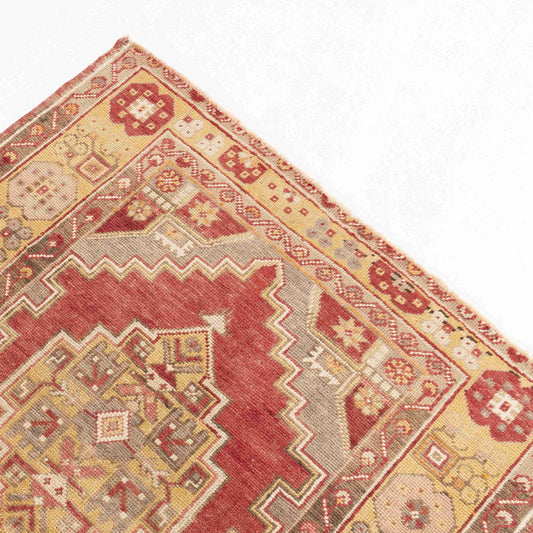 Oriental Rug Anatolian Handmade Wool On Wool 113 X 174 Cm - 3' 9'' X 5' 9'' Red C014 ER01