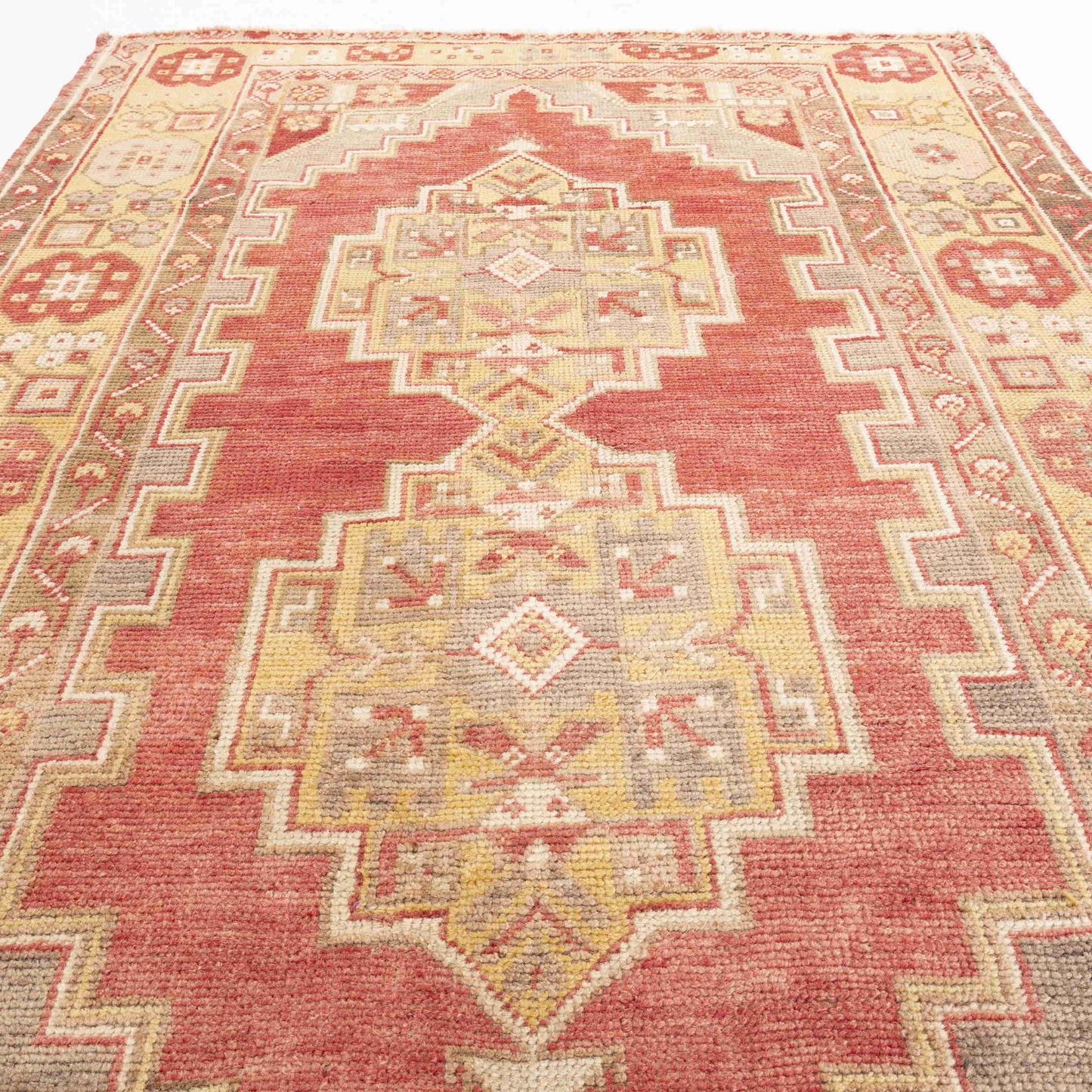 Oriental Rug Anatolian Handmade Wool On Wool 113 X 174 Cm - 3' 9'' X 5' 9'' Red C014 ER01