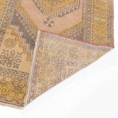 Oriental Rug Anatolian Handmade Wool On Wool 113 X 202 Cm - 3' 9'' X 6' 8'' Yellow C006 ER01