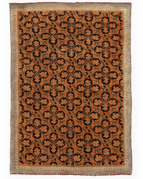 Oriental Rug Anatolian Handmade Wool On Wool 114 X 160 Cm - 3' 9'' X 5' 3'' Orange C011 ER01