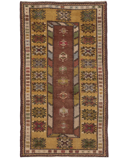 Oriental Rug Anatolian Handmade Wool On Wool 114 X 195 Cm - 3' 9'' X 6' 5'' Yellow C006 ER01