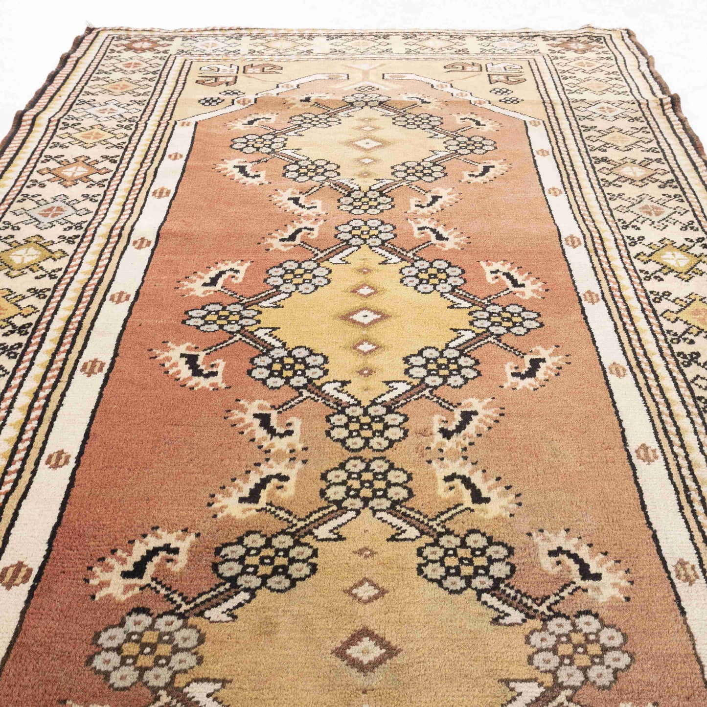 Oriental Rug Anatolian Handmade Wool On Wool 114 X 195 Cm - 3' 9'' X 6' 5'' Sand C007 ER01