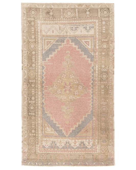 Oriental Rug Anatolian Handmade Wool On Wool 116 X 203 Cm - 3' 10'' X 6' 8'' Sand C007 ER01