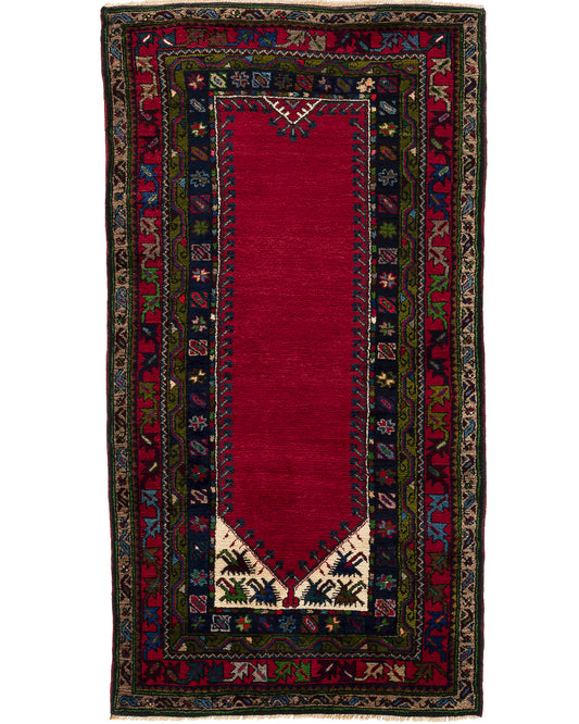 Oriental Rug Anatolian Handmade Wool On Wool 116 X 210 Cm - 3' 10'' X 6' 11'' Red C014 ER01