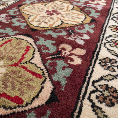 Oriental Rug Anatolian Handmade Wool On Wool 116 X 220 Cm - 3' 10'' X 7' 3'' Burgundy C021 ER01