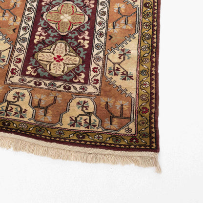 Oriental Rug Anatolian Handmade Wool On Wool 116 X 220 Cm - 3' 10'' X 7' 3'' Burgundy C021 ER01