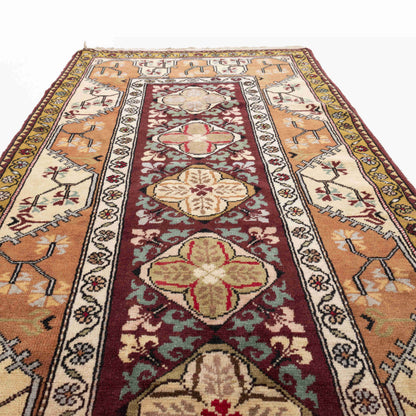 Oriental Rug Anatolian Handmade Wool On Wool 116 X 220 Cm - 3' 10'' X 7' 3'' Burgundy C021 ER01