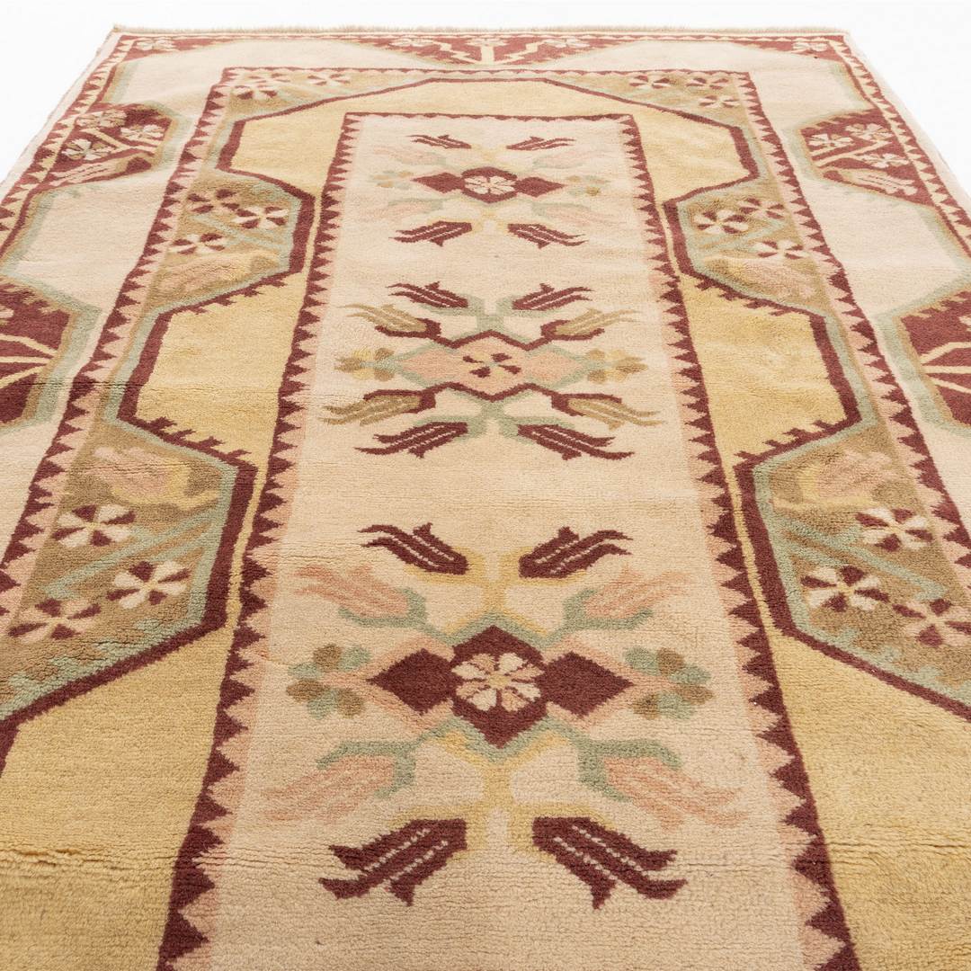 Oriental Rug Anatolian Handmade Wool On Wool 118 X 187 Cm - 3' 11'' X 6' 2'' Sand C007 ER01