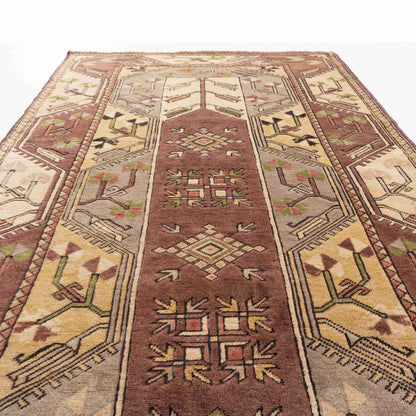 Oriental Rug Anatolian Handmade Wool On Wool 119 X 210 Cm - 3' 11'' X 6' 11'' Brown C005 ER01